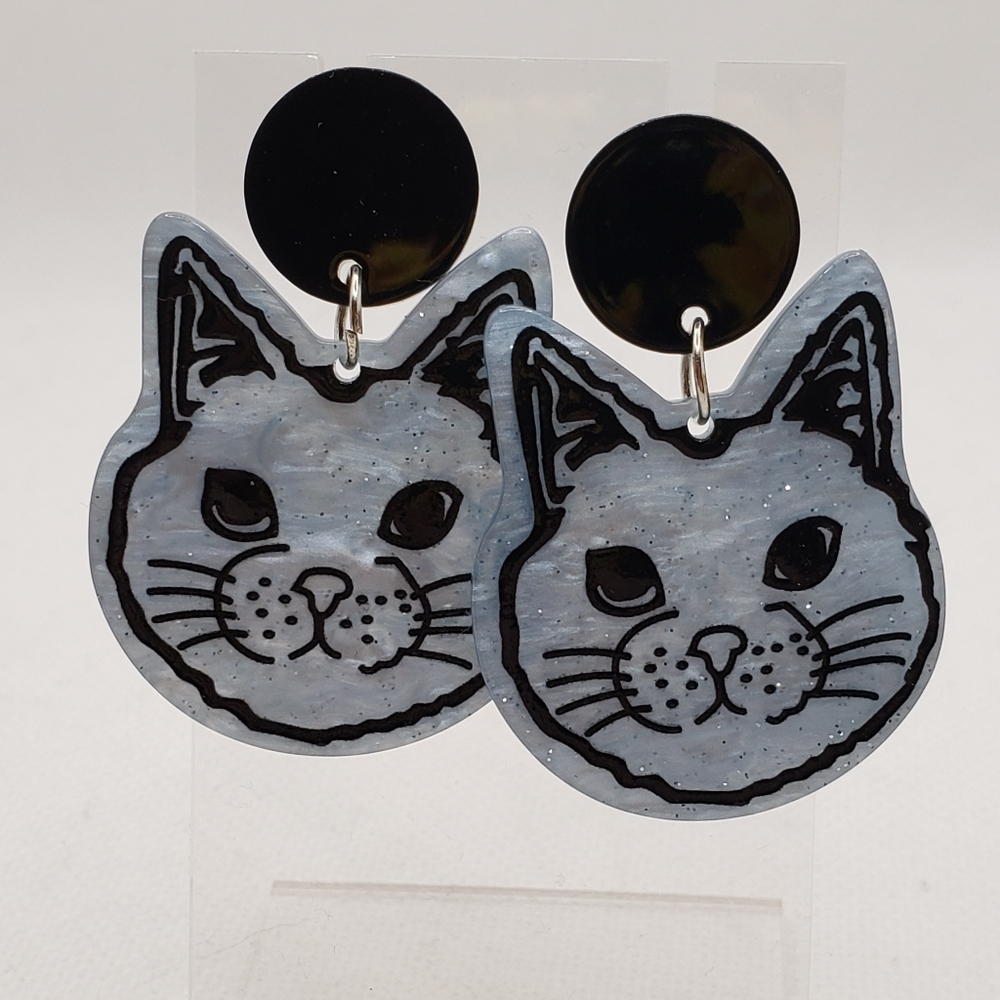 Acrylic Cat Earrings